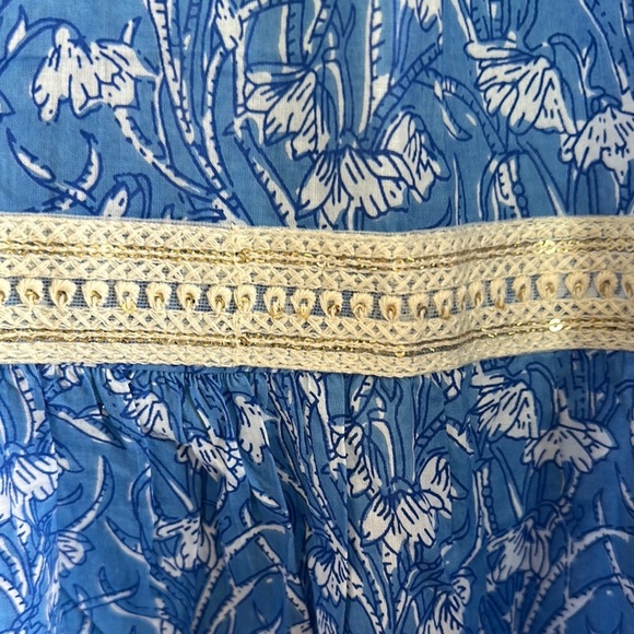 Blue Midi Sundress with Crew Neck for Weddings - Picture 8 of 9